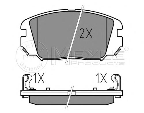 Комплект тормозных колодок, дисковый тормоз MEYLE