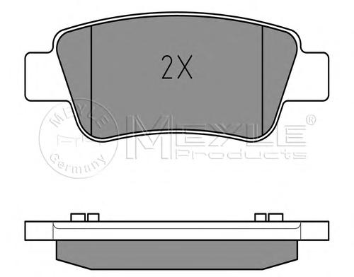 Комплект тормозных колодок, дисковый тормоз MEYLE
