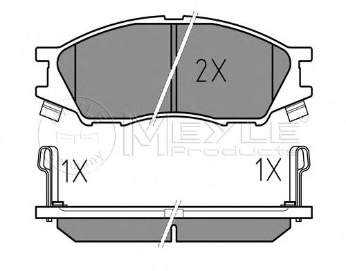 Комплект тормозных колодок, дисковый тормоз MEYLE