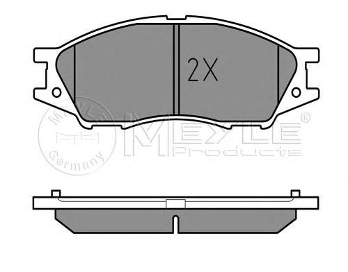Комплект тормозных колодок, дисковый тормоз MEYLE