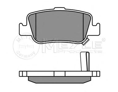 Комплект тормозных колодок, дисковый тормоз MEYLE