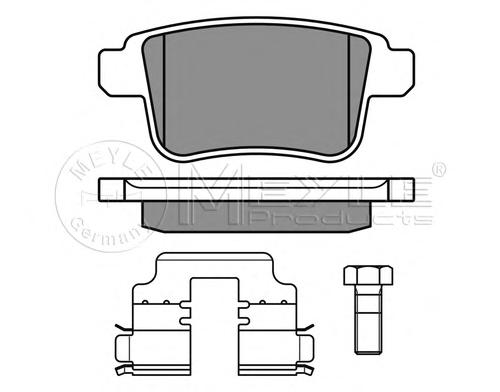 Комплект тормозных колодок, дисковый тормоз MEYLE