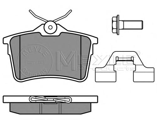 Комплект тормозных колодок, дисковый тормоз MEYLE