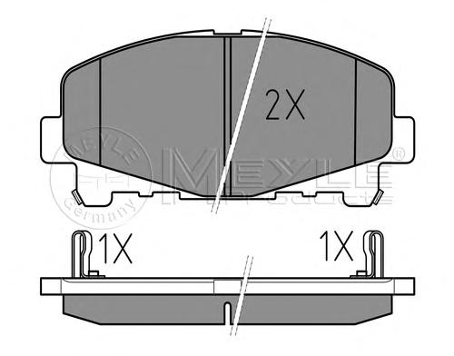 Комплект тормозных колодок, дисковый тормоз MEYLE