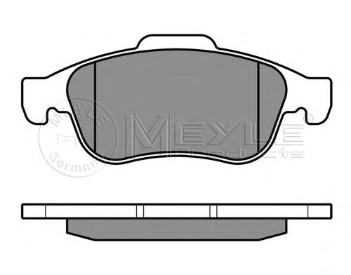 Комплект тормозных колодок, дисковый тормоз MEYLE