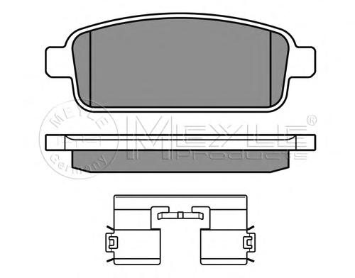 Комплект тормозных колодок, дисковый тормоз MEYLE