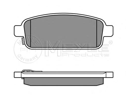Комплект тормозных колодок, дисковый тормоз MEYLE