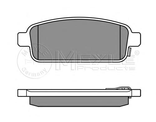 Комплект тормозных колодок, дисковый тормоз MEYLE