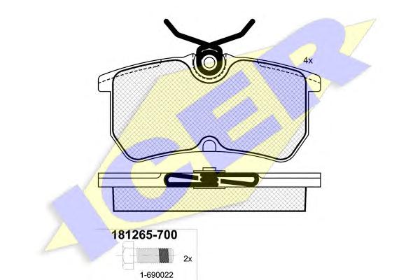 Комплект тормозных колодок, дисковый тормоз ICER