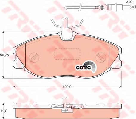Комплект тормозных колодок, дисковый тормоз TRW