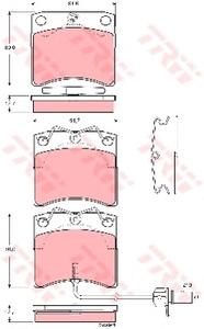 Комплект тормозных колодок, дисковый тормоз TRW GDB1368