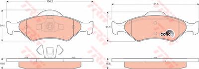 Комплект тормозных колодок, дисковый тормоз TRW GDB1418