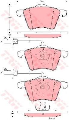 Комплект тормозных колодок, дисковый тормоз TRW