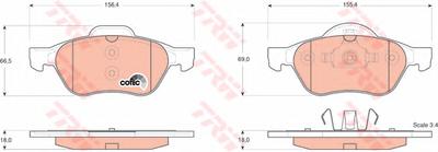 Комплект тормозных колодок, дисковый тормоз TRW GDB1540