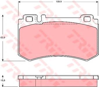 Комплект тормозных колодок, дисковый тормоз TRW GDB1544