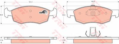 Комплект тормозных колодок, дисковый тормоз TRW GDB1588