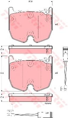 Комплект тормозных колодок, дисковый тормоз TRW