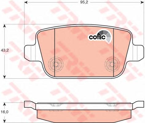 Комплект тормозных колодок, дисковый тормоз TRW