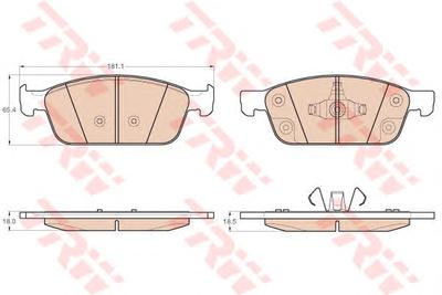 Комплект тормозных колодок, дисковый тормоз TRW GDB2009