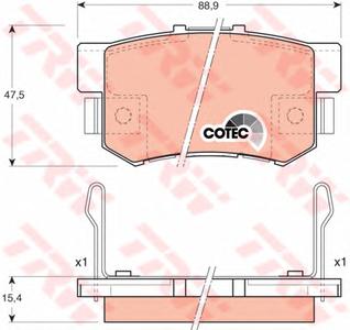 Комплект тормозных колодок, дисковый тормоз TRW GDB3154