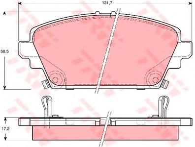 Комплект тормозных колодок, дисковый тормоз TRW GDB3186