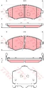 Комплект тормозных колодок, дисковый тормоз TRW GDB3365