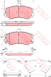 Комплект тормозных колодок, дисковый тормоз TRW GDB3431