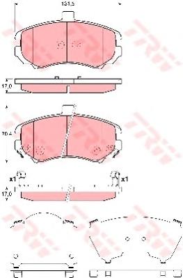 Комплект тормозных колодок, дисковый тормоз TRW