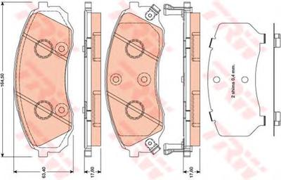 Комплект тормозных колодок, дисковый тормоз TRW GDB3448