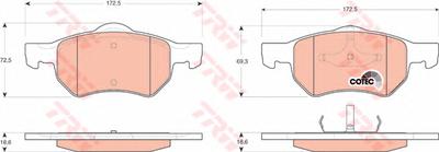 Комплект тормозных колодок, дисковый тормоз TRW GDB4128
