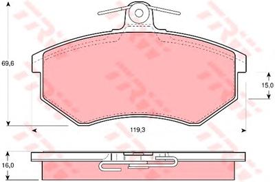 Комплект тормозных колодок, дисковый тормоз TRW GDB430