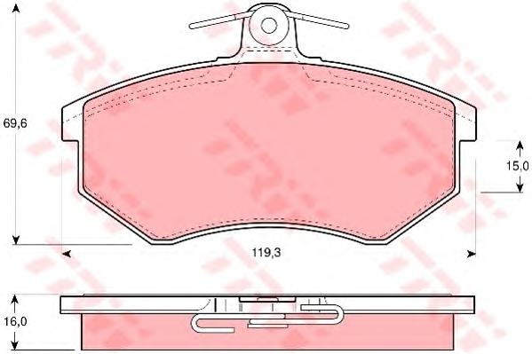 Комплект тормозных колодок, дисковый тормоз TRW