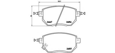 Комплект тормозных колодок, дисковый тормоз BREMBO P56051