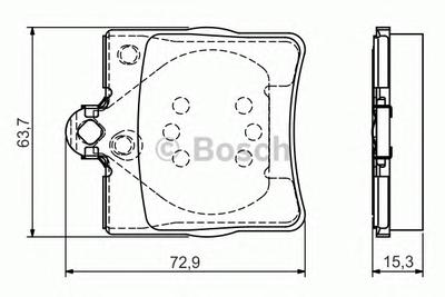 Комплект тормозных колодок, дисковый тормоз BOSCH 0986495080