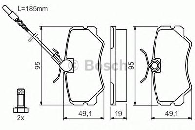 Комплект тормозных колодок, дисковый тормоз BOSCH 0 986 492 090