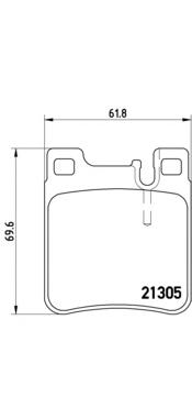 Комплект тормозных колодок, дисковый тормоз BREMBO