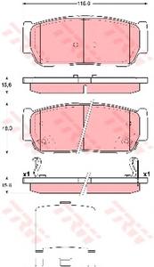Комплект тормозных колодок, дисковый тормоз TRW GDB3417