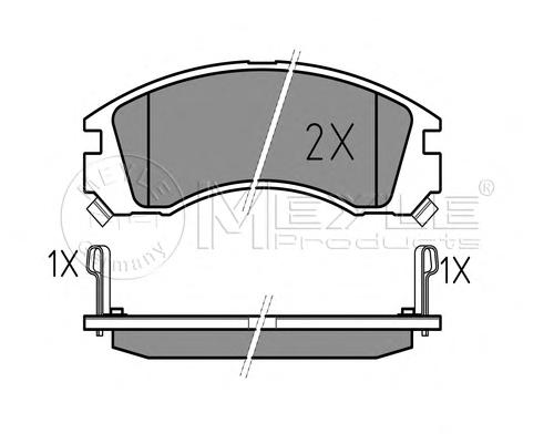 Комплект тормозных колодок, дисковый тормоз MEYLE