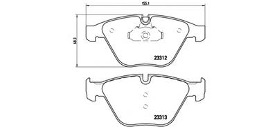 Комплект тормозных колодок, дисковый тормоз BREMBO P06054