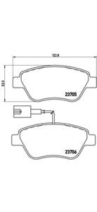 Комплект тормозных колодок, дисковый тормоз BREMBO P23085