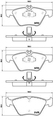Комплект тормозных колодок, дисковый тормоз BREMBO