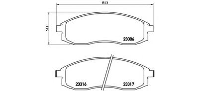 Комплект тормозных колодок, дисковый тормоз BREMBO P54032