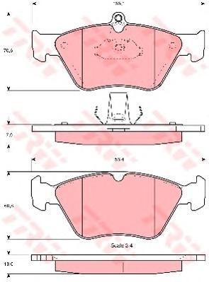 Комплект тормозных колодок, дисковый тормоз TRW