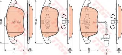 Комплект тормозных колодок, дисковый тормоз TRW GDB1814