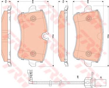 Комплект тормозных колодок, дисковый тормоз TRW GDB1866