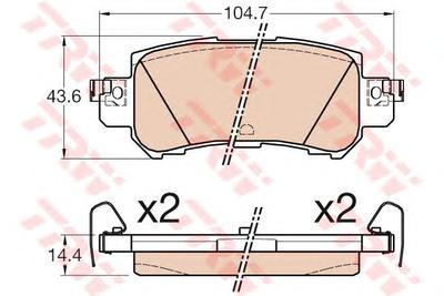 Комплект тормозных колодок, дисковый тормоз TRW