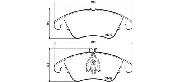 Комплект тормозных колодок, дисковый тормоз BREMBO