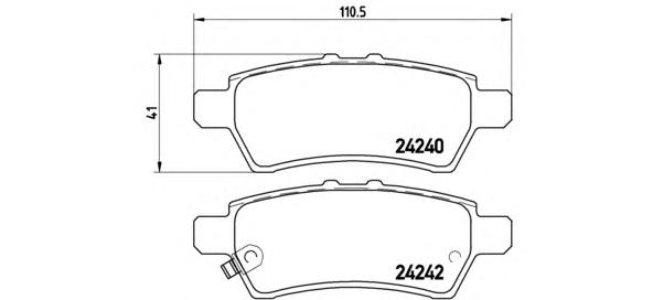 Комплект тормозных колодок, дисковый тормоз BREMBO