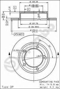 Тормозной диск BREMBO 08.3939.10