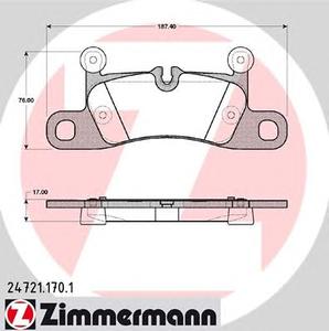 Комплект тормозных колодок, дисковый тормоз ZIMMERMANN 247211701